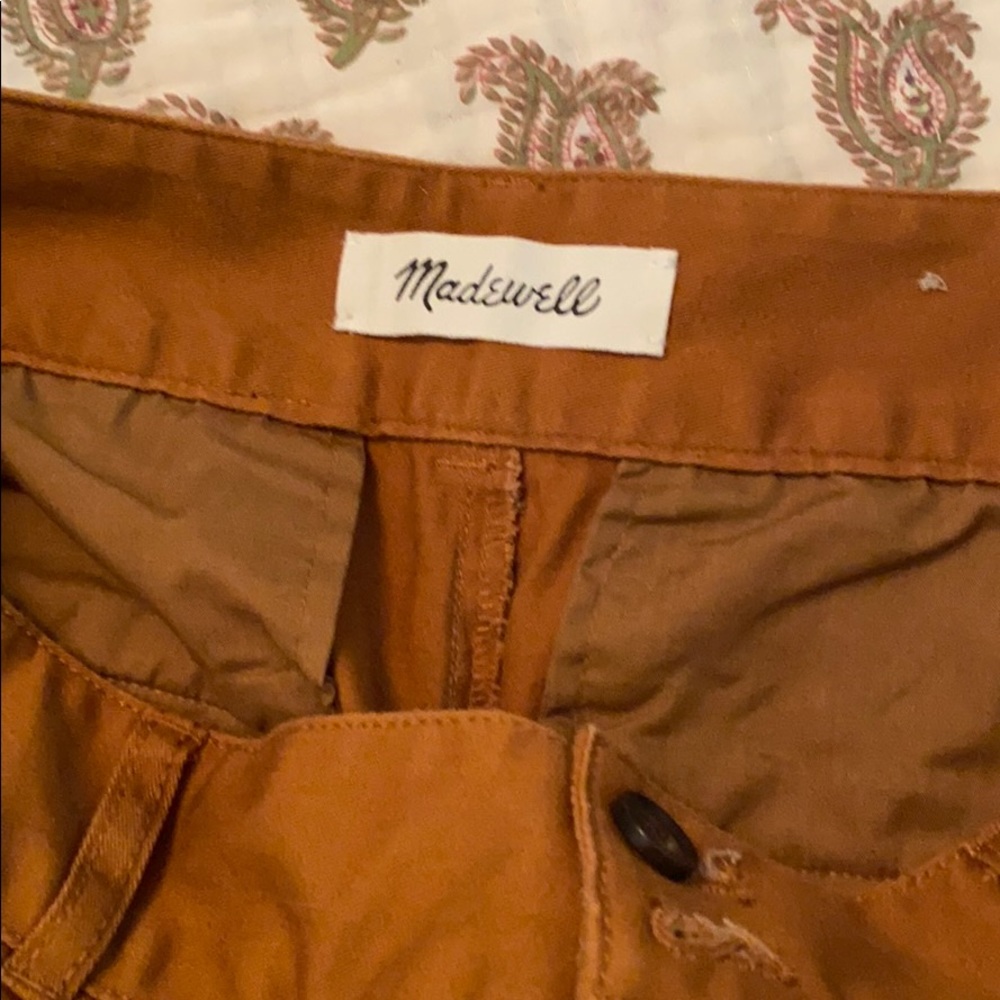 Madewell, pleated wide leg trousers.